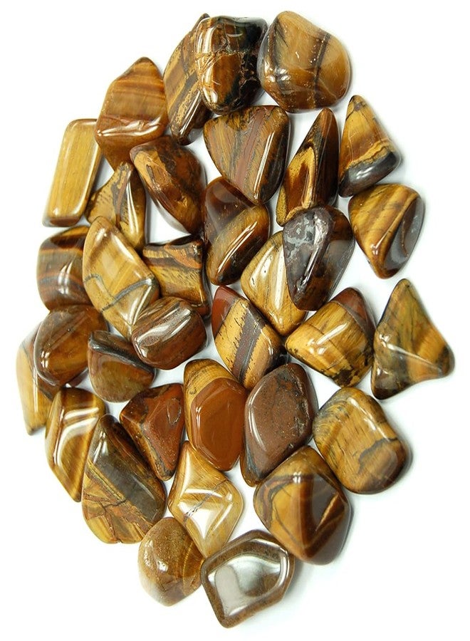 TOI SHOP Tiger Eye Agate Tumble/Pebbles Stone. for Reiki, Crystal, Vastu, Fang Shui Aura, Home Decor, Office Decor, Gifting, Good Luck, showpiece etc. (Tiger Eye, 400 gm) - Image 1